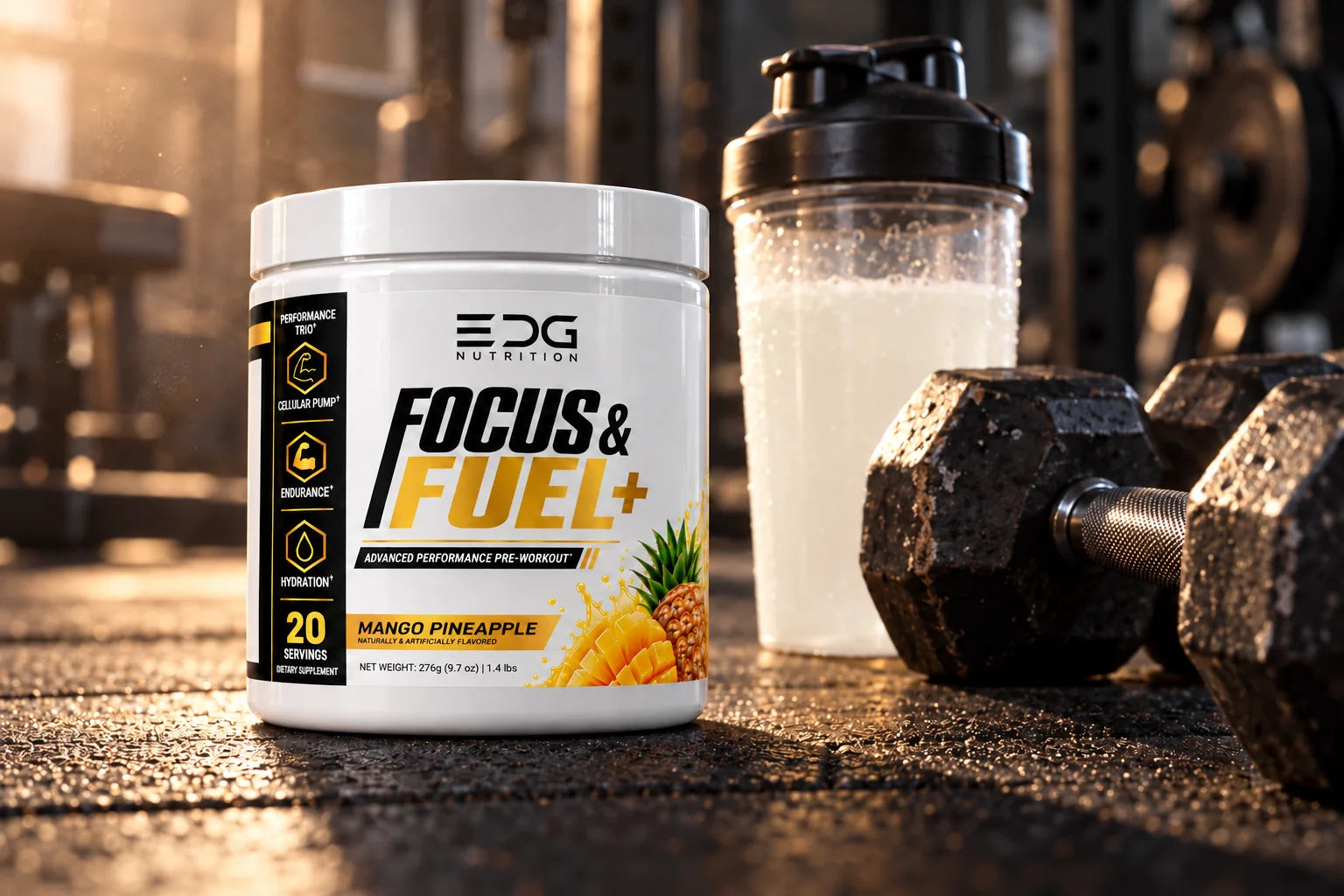 EDG tub beside a shaker of the white mixed drink