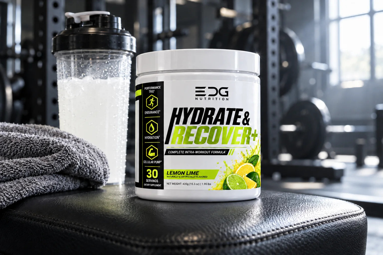 EDG tub beside a shaker of the white mixed drink